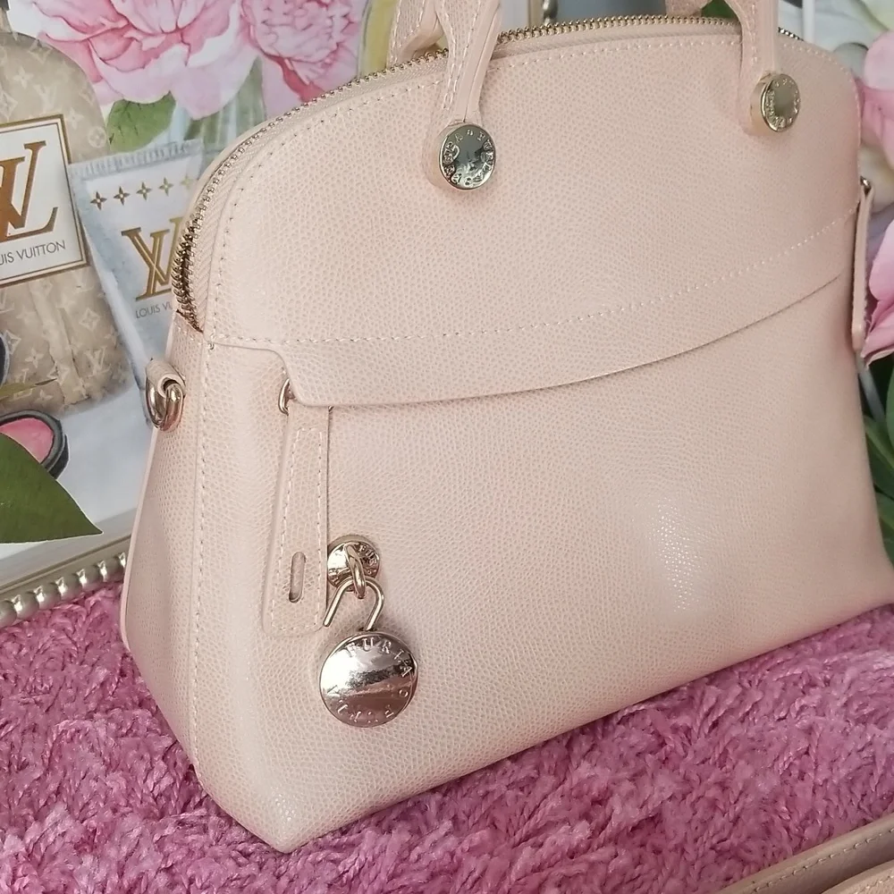 Furla Cream Satchel with Removable strap and Functional Lock charm
